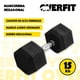 thumbnail image 2 of Mancuerna Hexagonal 15 Kg Acero Y Caucho Overfit Fitness Negro, 2 of 4