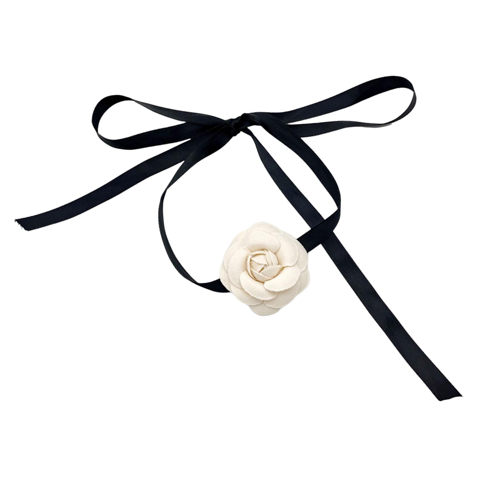 Magideal - Gargantilla De Flores, Flores Románticas, Decoraciones Exageradas Para Mujeres Niñas, Collar De Flores Grandes, Collar De Flores Blancas Para Fiesta N