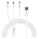 thumbnail image 1 of Cable vidvie 3 en 1 USB a micro USB, lightning Blanco, 1 of 3