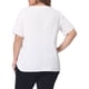 thumbnail image 3 of Agnes Orinda Camiseta de Mujer Talla Grande Manga Corta Cuello Redondo Blusas de Algodón Lino Talla 3X Blanco, 3 of 6