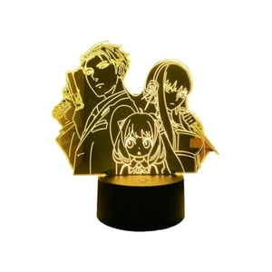 Lelumania - Lampara Ilusion 3D Spy X Family De 7 Colores, Base Touch