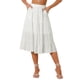 thumbnail image 1 of INSPIRE CHIC Falda Midi para Mujer Regreso a Clases Cintura Elástica Sólida Falda Acampanada en Línea A con Bolsillos Blanca L, 1 of 6