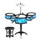 thumbnail image 4 of Simulación De Juguetes De Tambor Para Niños, Juegos De Batería De Jazz Para Niños, Regalos De Vacaciones, Azul Con Silla, 4 of 4