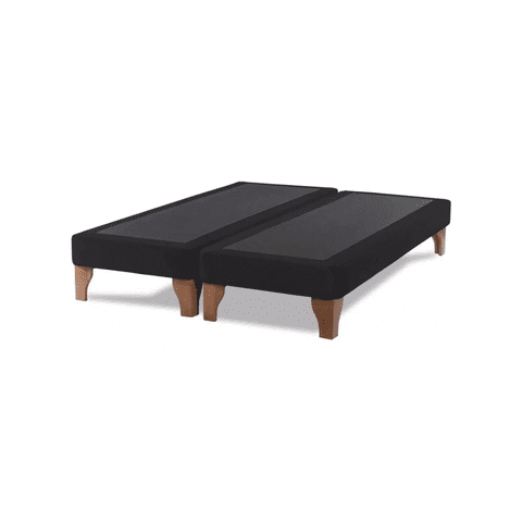 Importclick - Base Dividida Cama Europea 2 Plazas 150X200 Cm Negro Felpa