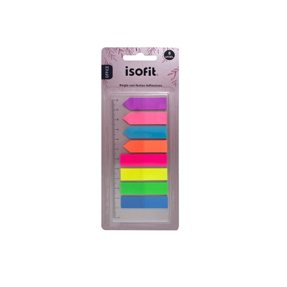 Regla c/notas adhesivas 8 col isofit dsg/w