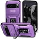 thumbnail image 1 of Funda Armada para Google Pixel 9 Pro XL con Tapa Deslizante y Soporte Magnético Giratorio Morado, 1 of 5