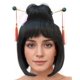 thumbnail image 1 of Peluca Witty Emporium Geisha Bob Corto Negro con Accesorios, 1 of 6