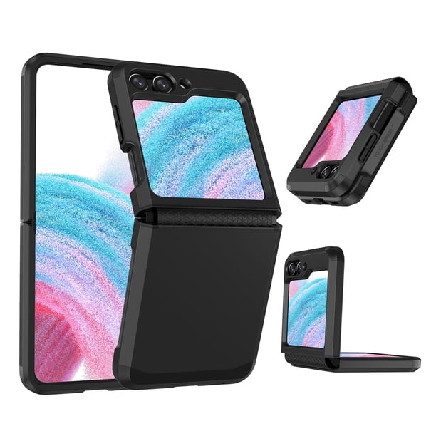 Funda protectora de una pieza con bisagra y color de contraste para Z flip6 y Z flip5/4, con armadura SGP