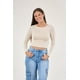 thumbnail image 1 of Polera Manga Larga Recogido Lateral Vw1770 Crudo, 1 of 3