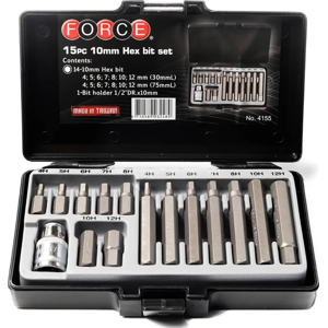 Genérico - Juego Puntas Allen Y Dado 1/2´´ 4 A 12Mm 15Pz 4155 Force Negro