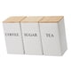 thumbnail image 4 of 3 Recipientes De Café, Té, Azúcar, Botes De Cocina Modernos Para Encimera, Tarros Blancos De 3 Piezas Frascos blancos de 3 piezas., 4 of 5