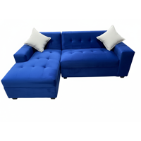 Muebles New - Seccional Milan Izquierdo Azul Felpa