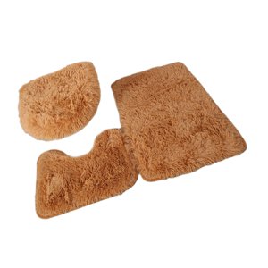 Magideal - Juego De 3 Piezas De Alfombras Antideslizantes Para Baño, Alfombrilla Para Baño, Cubierta De Tapa De Inodoro, Alfombrilla Lavable Para Suelo, Alfombri Caqui