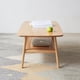 thumbnail image 2 of Center table Low Table 100% solid wood Top plate Desk Coffee table Width 120 x Depth 56 x Height 44 cm Study desk Work from home Easy to assemble Natural wood with storage shelf Natural writing desk, 2 of 3