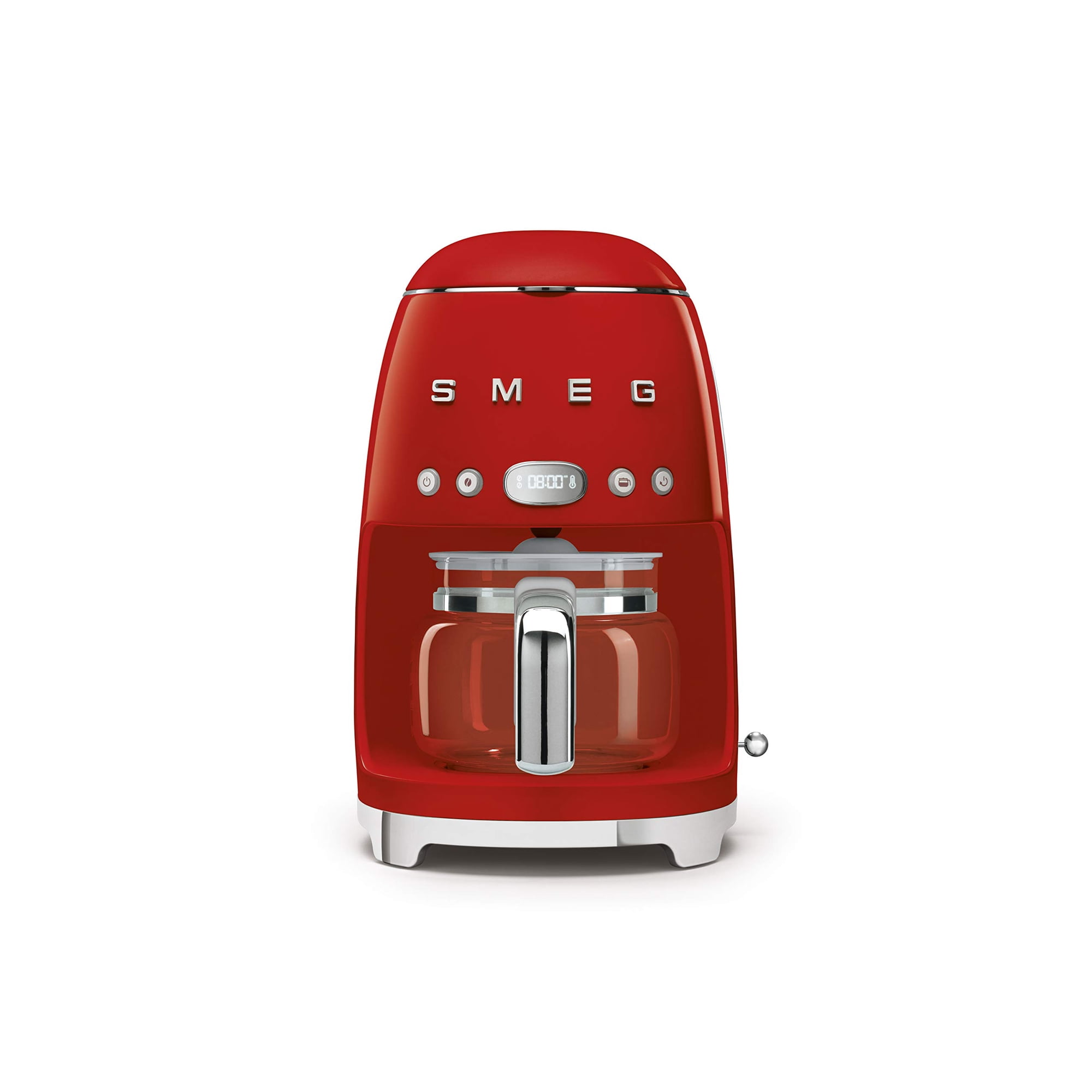 Cafetera Smeg, Estilo Retro De Los Años 50, Jarra De Cristal Para 10 Tazas, Color Rojo