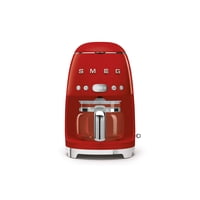 Cafetera Smeg, Estilo Retro De Los Años 50, Jarra De Cristal Para 10 Tazas, Color Rojo