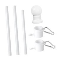 Ioensy - Kit De Asta De Bandera Para Casa, Portátil Y Sencilla, Para Tienda, Jardín Comercial, Color Blanco