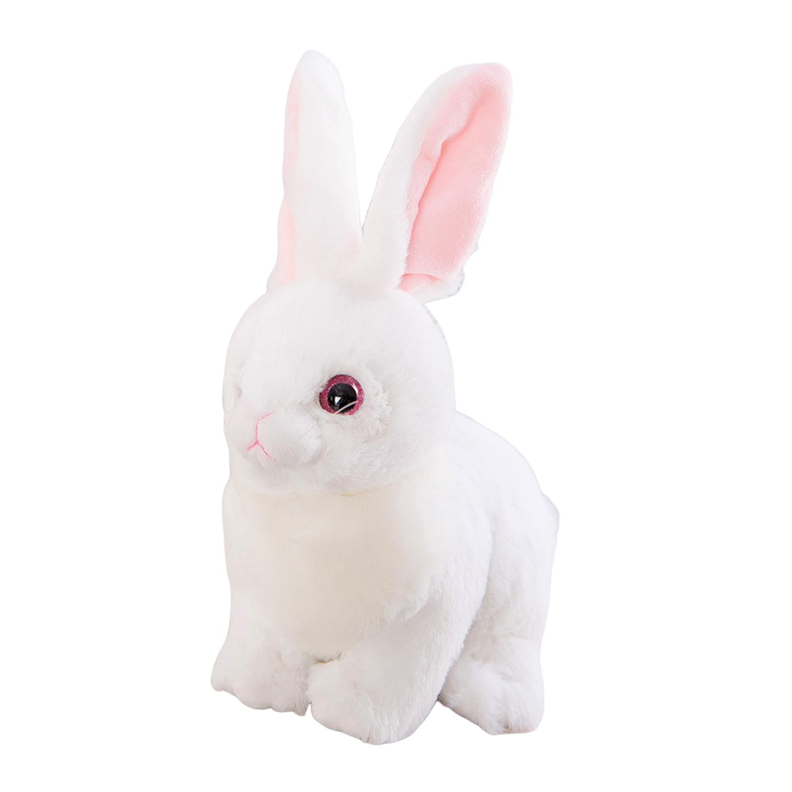 Magideal - Lindo Conejo De Peluche Encantador Animal De Peluche Conejo Abrazable Muñeco De Peluche Para Boda Regalo De Pascua Cestas De Pascua Relleno Favores De Blanco 32cm