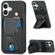 thumbnail image 1 of Funda Resistente para iPhone 16 con Tarjetero y Soporte, Diseño Magnético Negro, 1 of 5