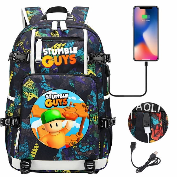 Stumble Guys Backpack USB Charging Computer SchoolBag Business Bag Waterproof Rucksack College Daypack Mochilas