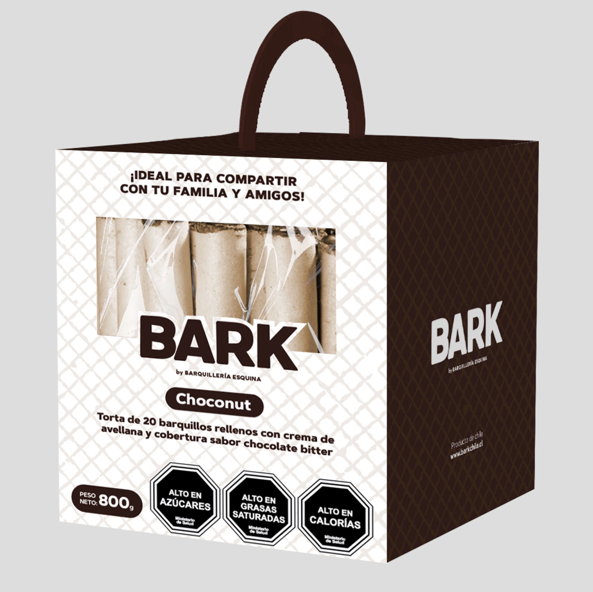 Torta Barquillo Choconut 20p 800 g Bark