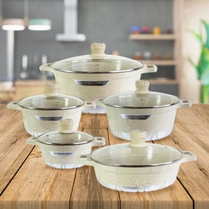 Genérico - Juego De Ollas Granito Altas 10 Piezas Bateria Cocina