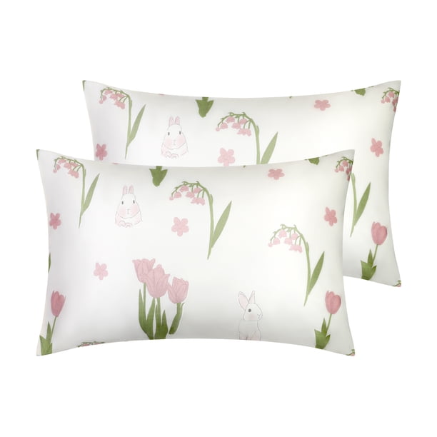 REGALWOVEN Juego de 2 Fundas de Almohada de Algodón Floral con Cierre de Sobre, Regalos para Mujeres Hombres Flor Púrpura Reina