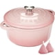 thumbnail image 1 of Libro de cocina Dutch Oven Overmont de hierro fundido esmaltado de 5,5 litros con tapa, color rosa, 1 of 8