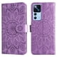 thumbnail image 1 of Funda tipo cartera FOXDOCK para Xiaomi 12T Pro , diseño girasol en relieve, cuero PU, cierre magnético, soporte y tarjetero, 1 of 5