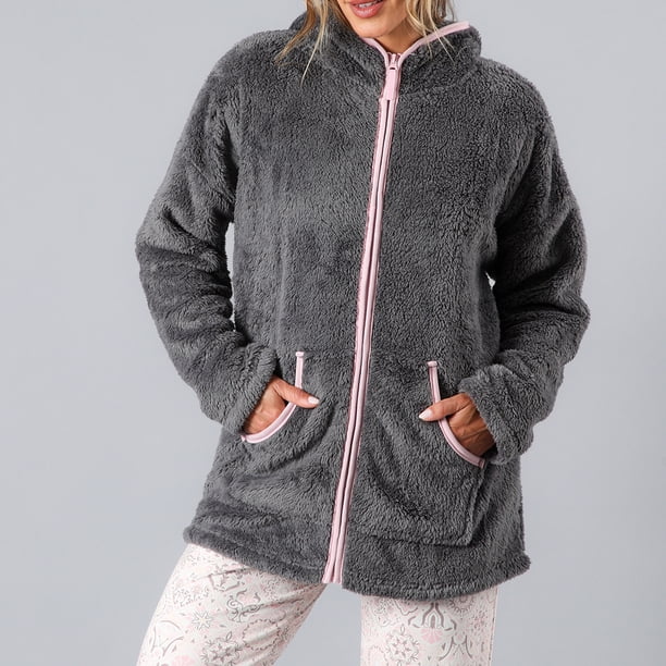 Poleron Coralfleece Con Gorro Flores Mujer 33751-67