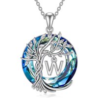 Collar Heshpaws Tree Of Life Con Inicial A-Z Azul
