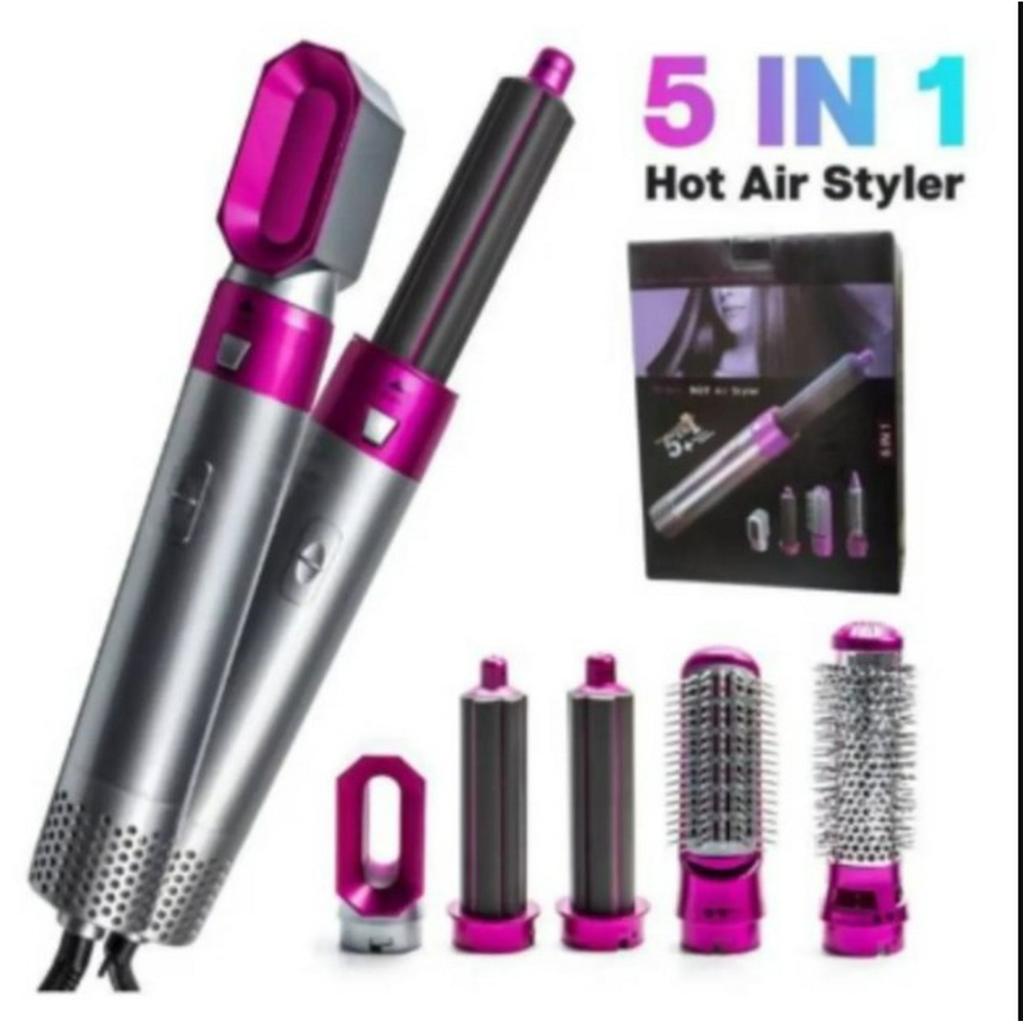 Genérico - Cepillo Eléctrico Alisador Secador 5 En 1