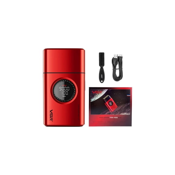 Shaver Afeitadora Profesional VGR 377 9000RPM Regulable Rojo