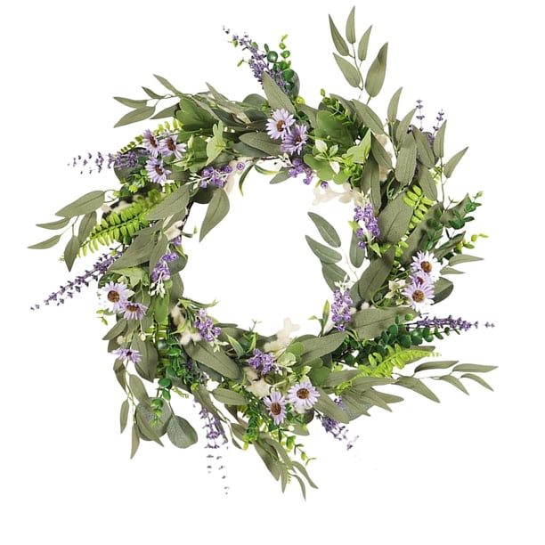Guirnalda De Corona De Lavanda Y Margaritas Para Colgar En La Puerta Delantera Al Aire Libre, Decoración Para Fiesta De Boda