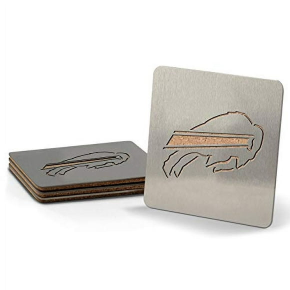 Set de 4 posavasos de acero inoxidable YouTheFan NFL Buffalo Bills 4 x 4