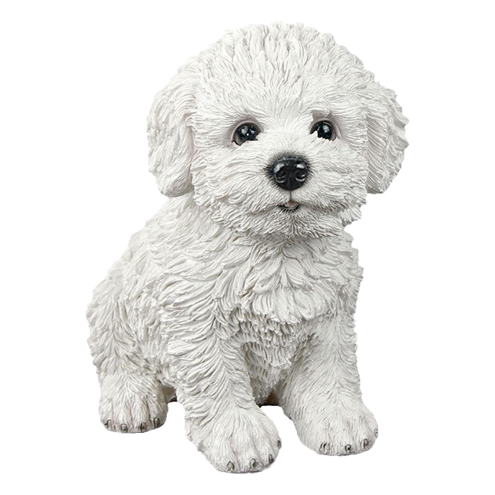 Bothyi - Colección Creativa De Estatuas De Estatuillas De Perros Para Escritorio, Oficina, Sala De Estar, Blanco