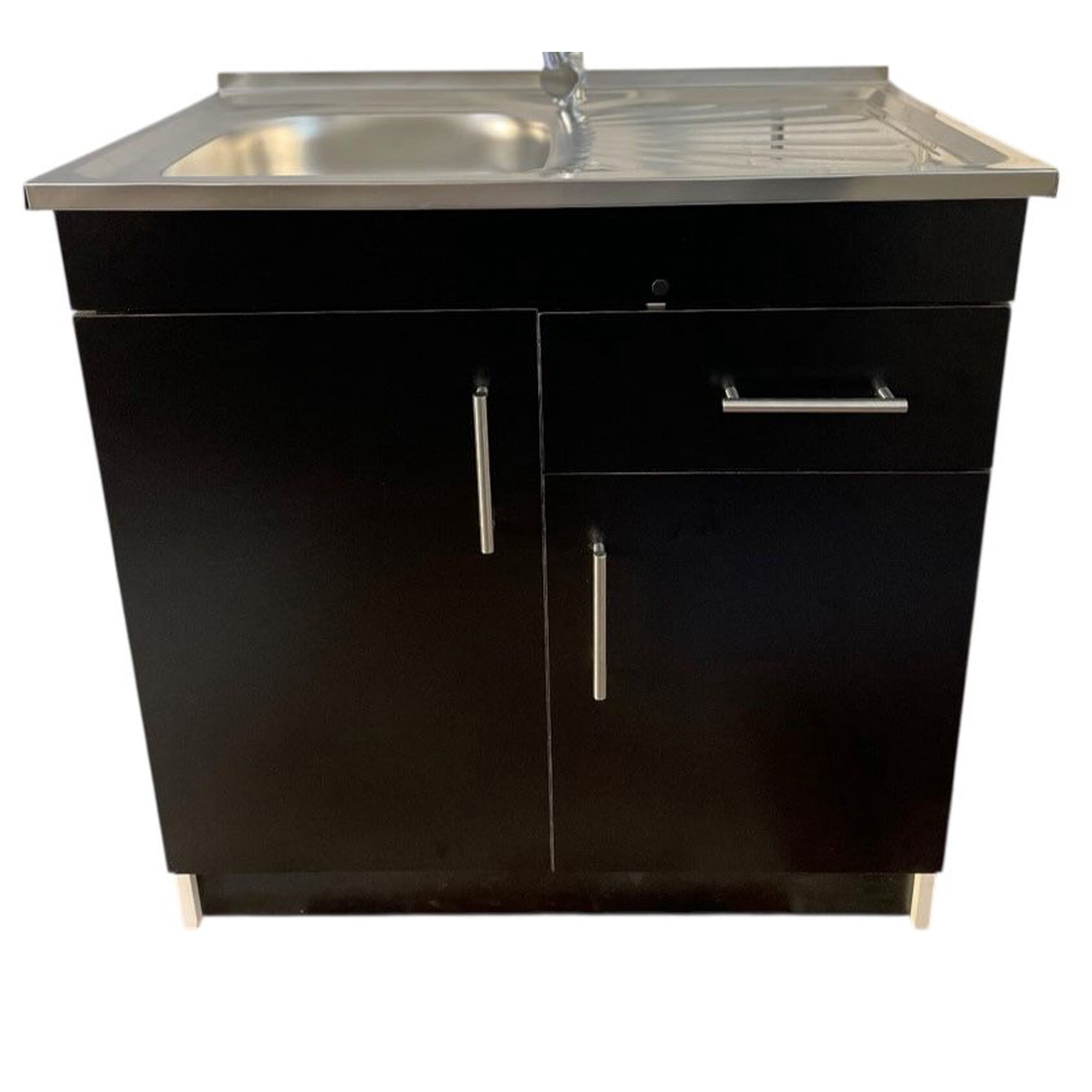 Dhi - Kit Lavaplatos Con Mueble 80x50 Negro Secador Derecho