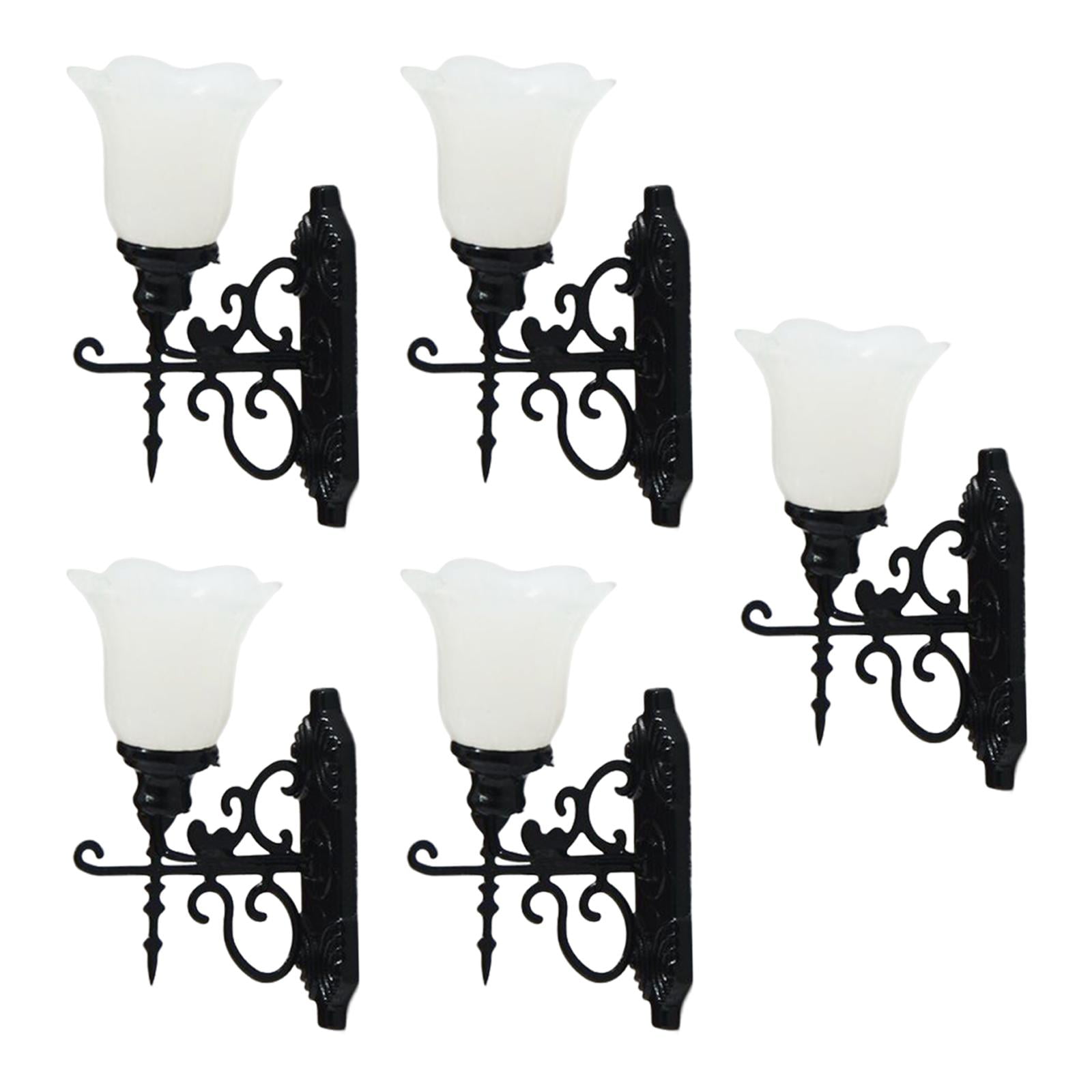 Magideal - 5x Decoración De Casa De Muñecas Casa De Muñecas Lámpara De Pared En Miniatura Accesorios De Iluminación Micro Paisaje Lámpara De Pared Modelos Para Estilo D