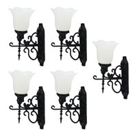 Magideal - 5X Decoración De Casa De Muñecas Casa De Muñecas Lámpara De Pared En Miniatura Accesorios De Iluminación Micro Paisaje Lámpara De Pared Modelos Para Estilo D