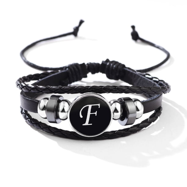 Stackable PU Leather Chain Bracelet - 26 English Letter Pattern - Perfect Birthday Gift for Personality Lovers!