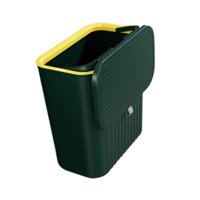 Magideal - Contenedor De Abono Para Cocina, Bote De Basura Pequeño Colgante Con Tapa, Cesto De Basura, Cubo De Basura, Cubo De Basura Delgado Para Inodoro, Lavan Verde