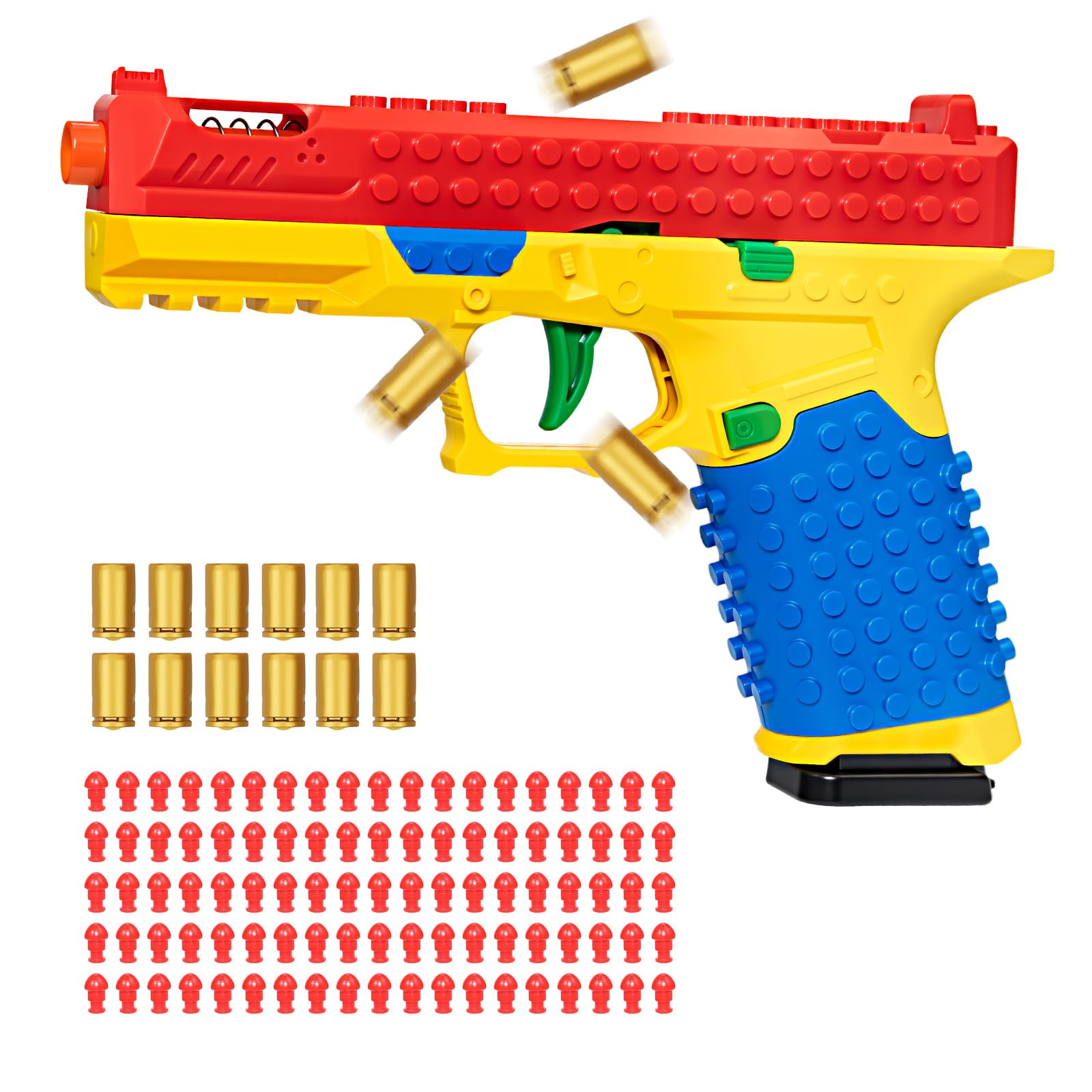 Pistola De Juguete, Pistola Spcozgil, Bloque De Construcción, Expulsión Automática De Proyectiles