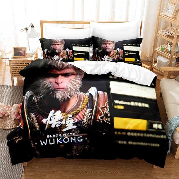 Black Myth Wu Kong Bedding Set Single Twin Full Queen King Size Bed Set Aldult Kid Bedroom Duvetcover Sets Print bed sheet setBed Sheets