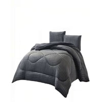 Genérico - Cobertor De Peludos Leche Con Textura King Color Gris Oscuro