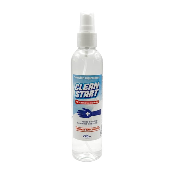 Desinfectante Spray Alcohol Glicerina 70% 220ml Botella Neutra