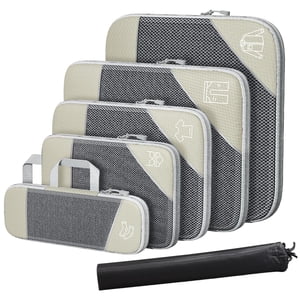 Magideal - Cubos De Embalaje De Compresión Organizadores De Equipaje Organizadores De Embalaje Cubos Organizadores De Viaje Ligeros Para Maletas Mochila Mantener Blanco Beis