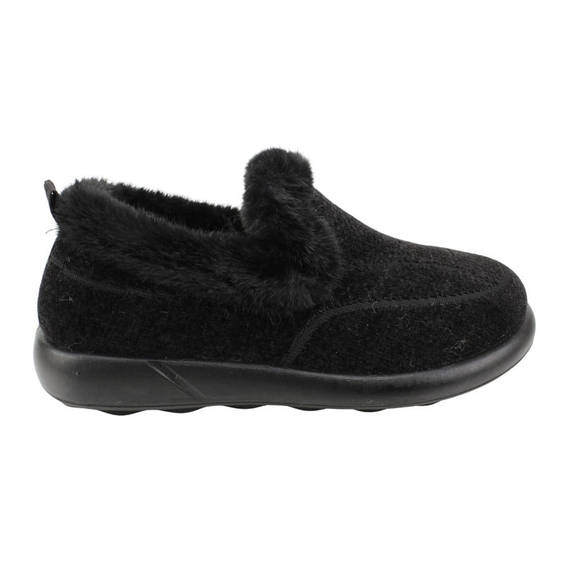Pantufla New Walk Peluda Chiporro Negra