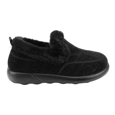 Pantufla New Walk Peluda Chiporro Negra