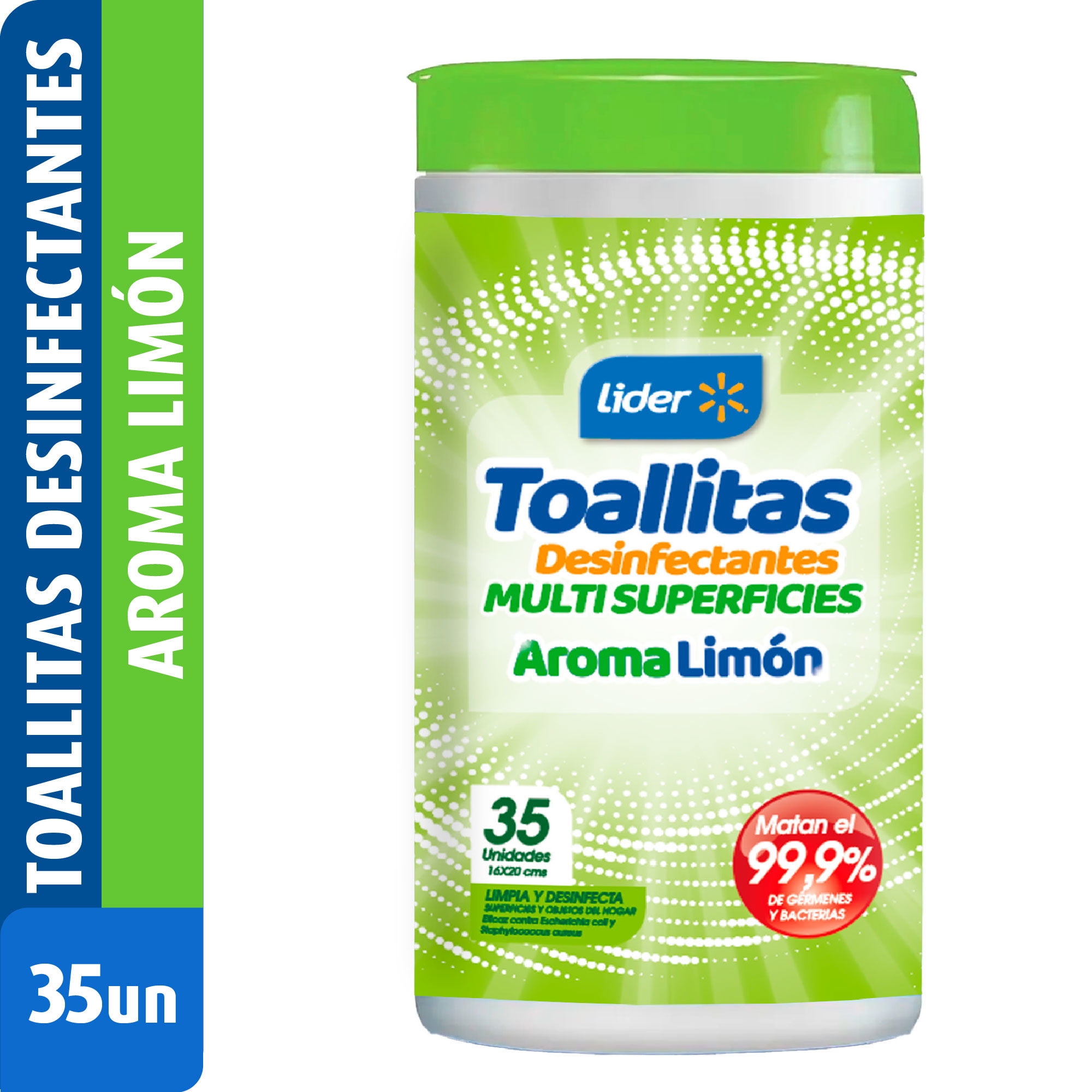 Toallitas Desinfectantes Limón Tarro 35 Un Lider