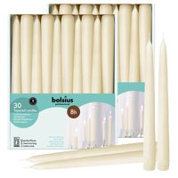 Velas Bolsius Marfil Cónicas De 25 Cm, Duración De 8 H, Paquete De 60